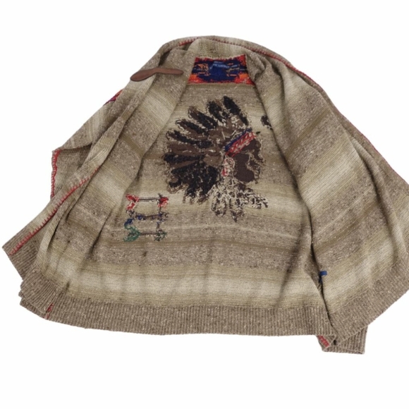 Ralph Lauren Handknit Southwestern Indian Head Blanket Cardigan Poncho XXS Japan - Picture 12 of 13